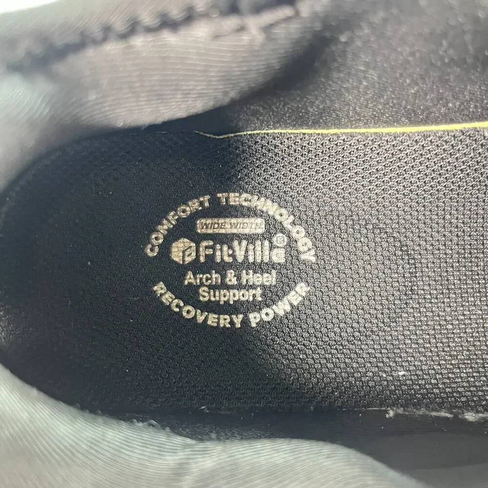 FitVille StepEase V2 Black Comfort Slip On Sneakers Walking Shoes Men's Size 10W